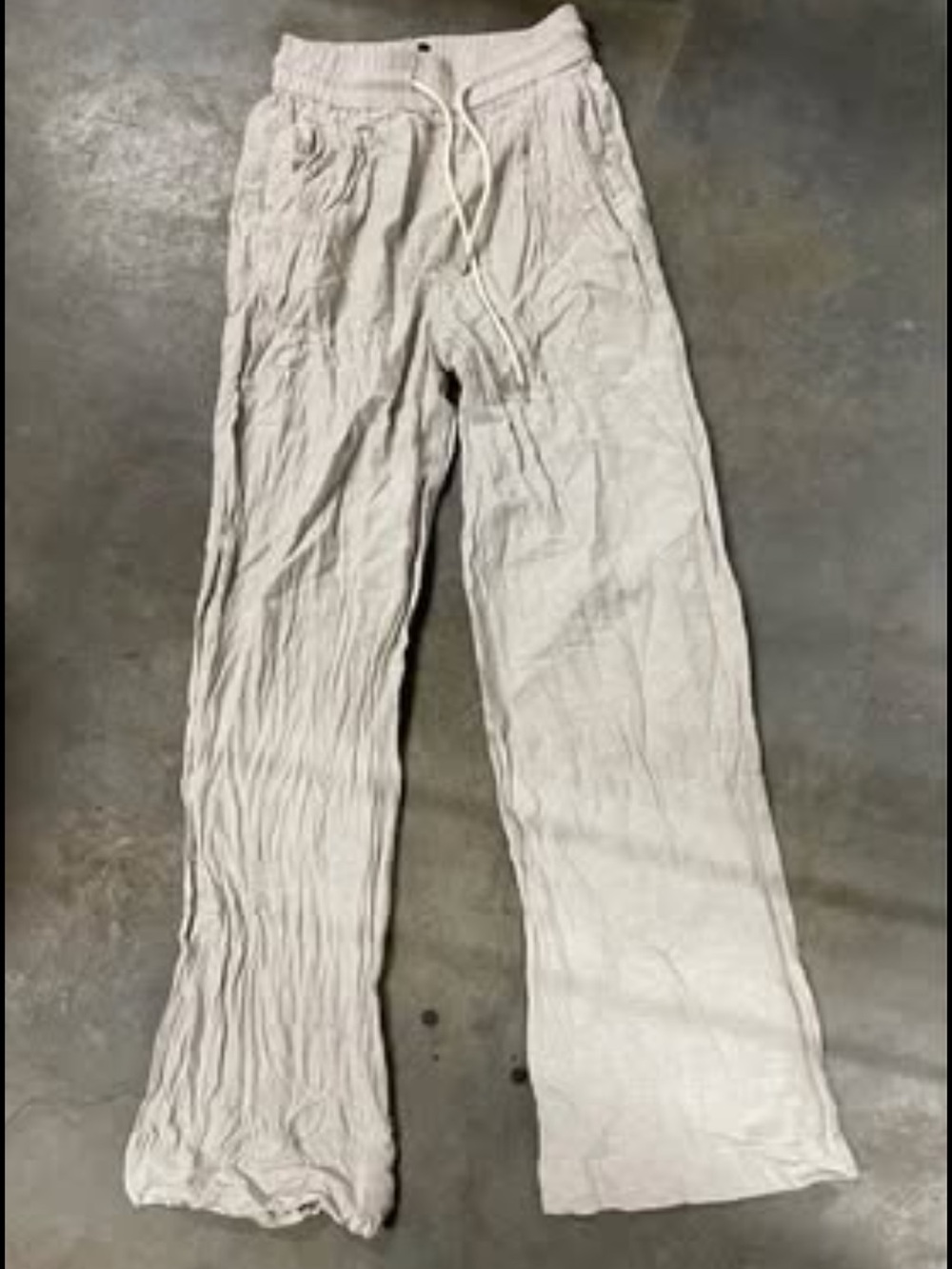 Dynamite Cream Drawstring Linen-Style pants